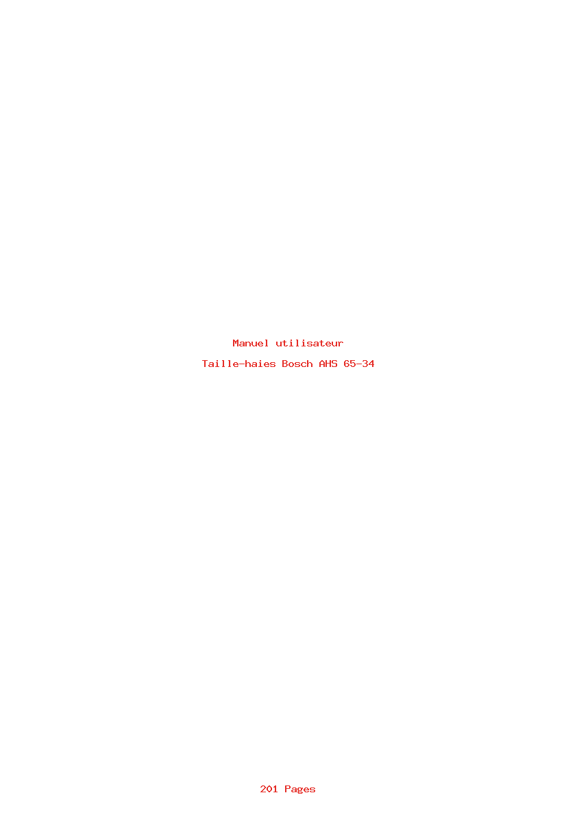 Page 1 de la notice Manuel utilisateur Bosch AHS 65-34