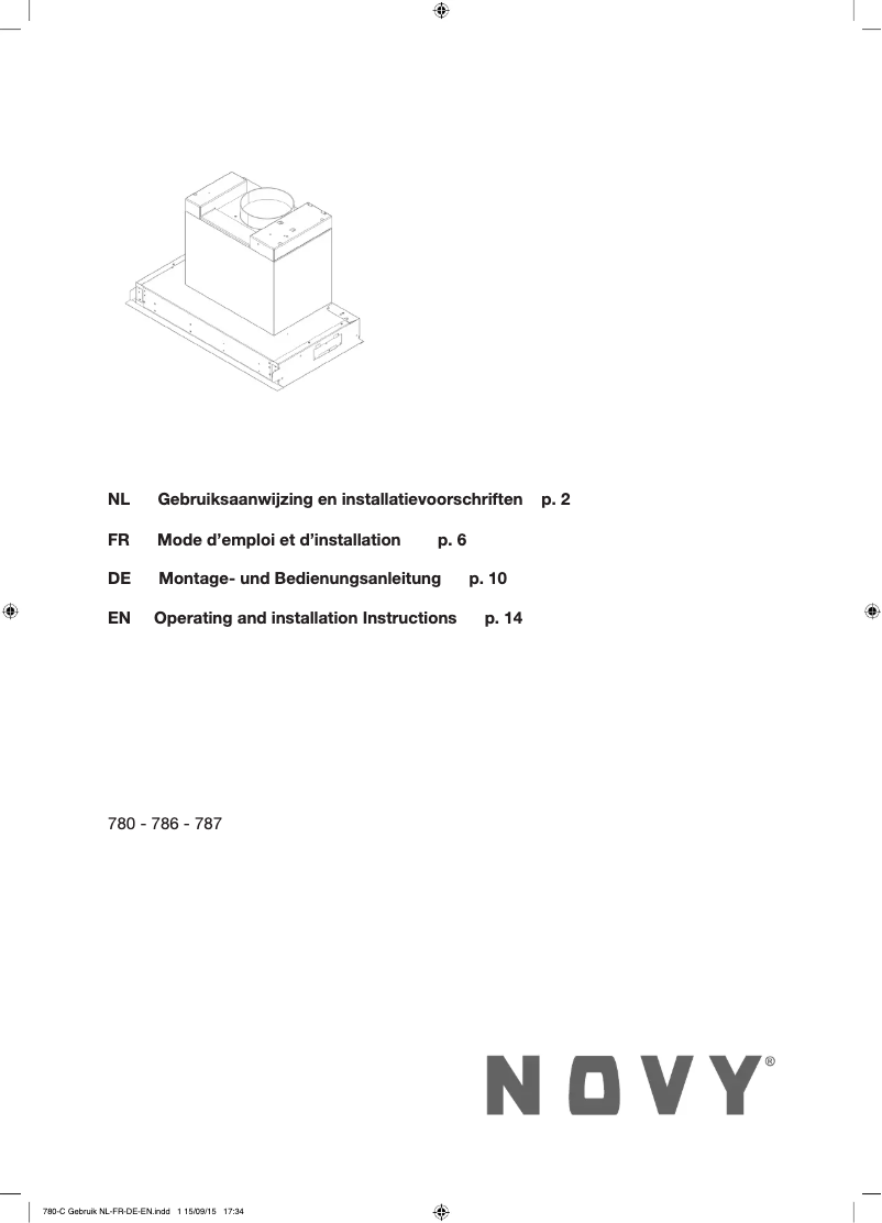 Page 1 de la notice Manuel utilisateur Novy 787 Fusion+