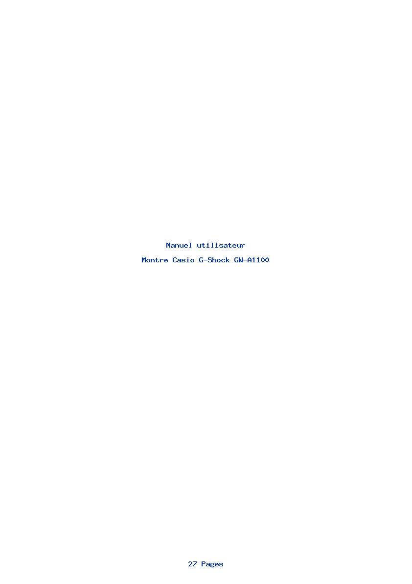 Page 1 de la notice Manuel utilisateur Casio G-Shock GW-A1100