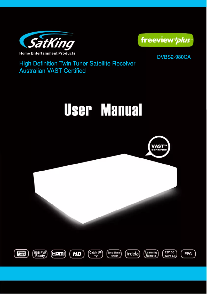 Page 1 de la notice Manuel utilisateur SatKing DVBS2-980CA