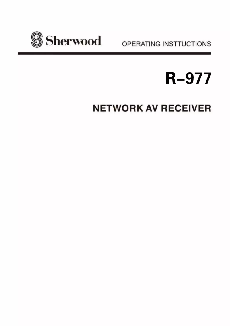 Page 1 of the manual User Manual Sherwood R-977