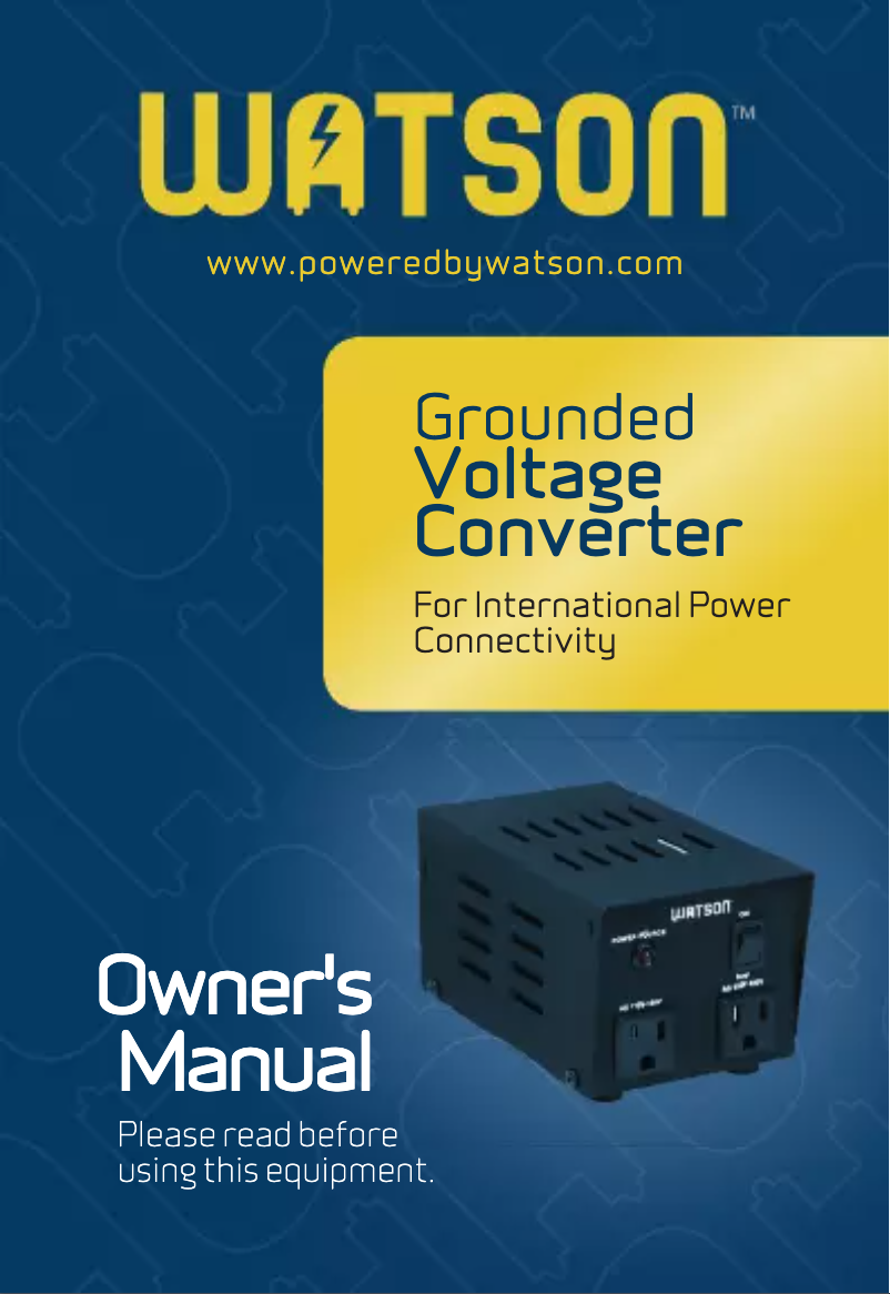 Page 1 de la notice Manuel utilisateur Watson VCG-SD500