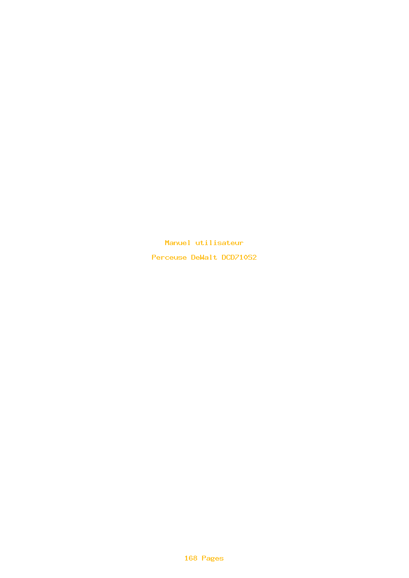 Page 1 de la notice Manuel utilisateur DeWalt DCD710S2