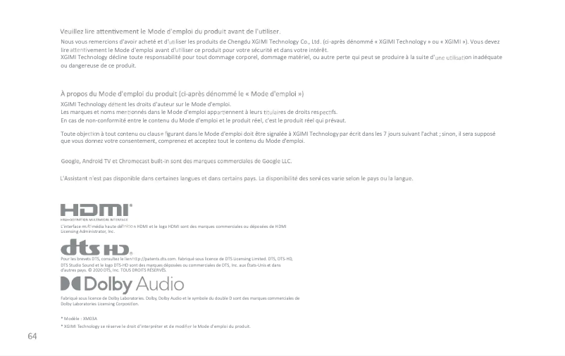 Page 1 of the manual User Manual XGIMI Aura