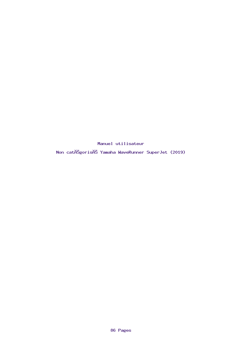 Page 1 de la notice Manuel utilisateur Yamaha WaveRunner SuperJet (2019)