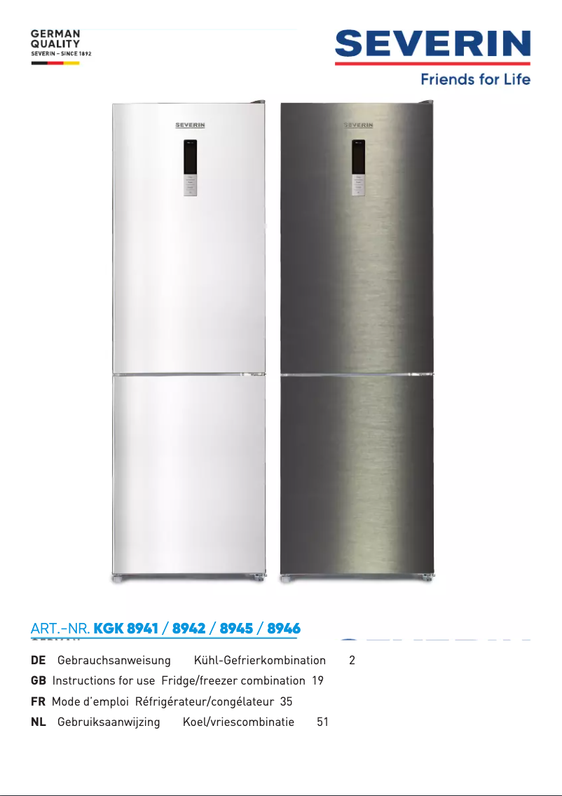Page 1 de la notice Manuel utilisateur Severin KGK 8941