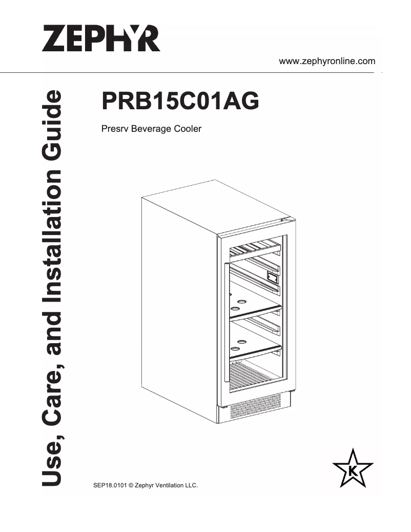 Página 1 del manual Guía de instalación Zephyr PRB15C01AG