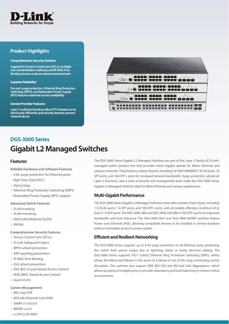 Page 1 de la notice Manuel utilisateur D-Link DGS-3000