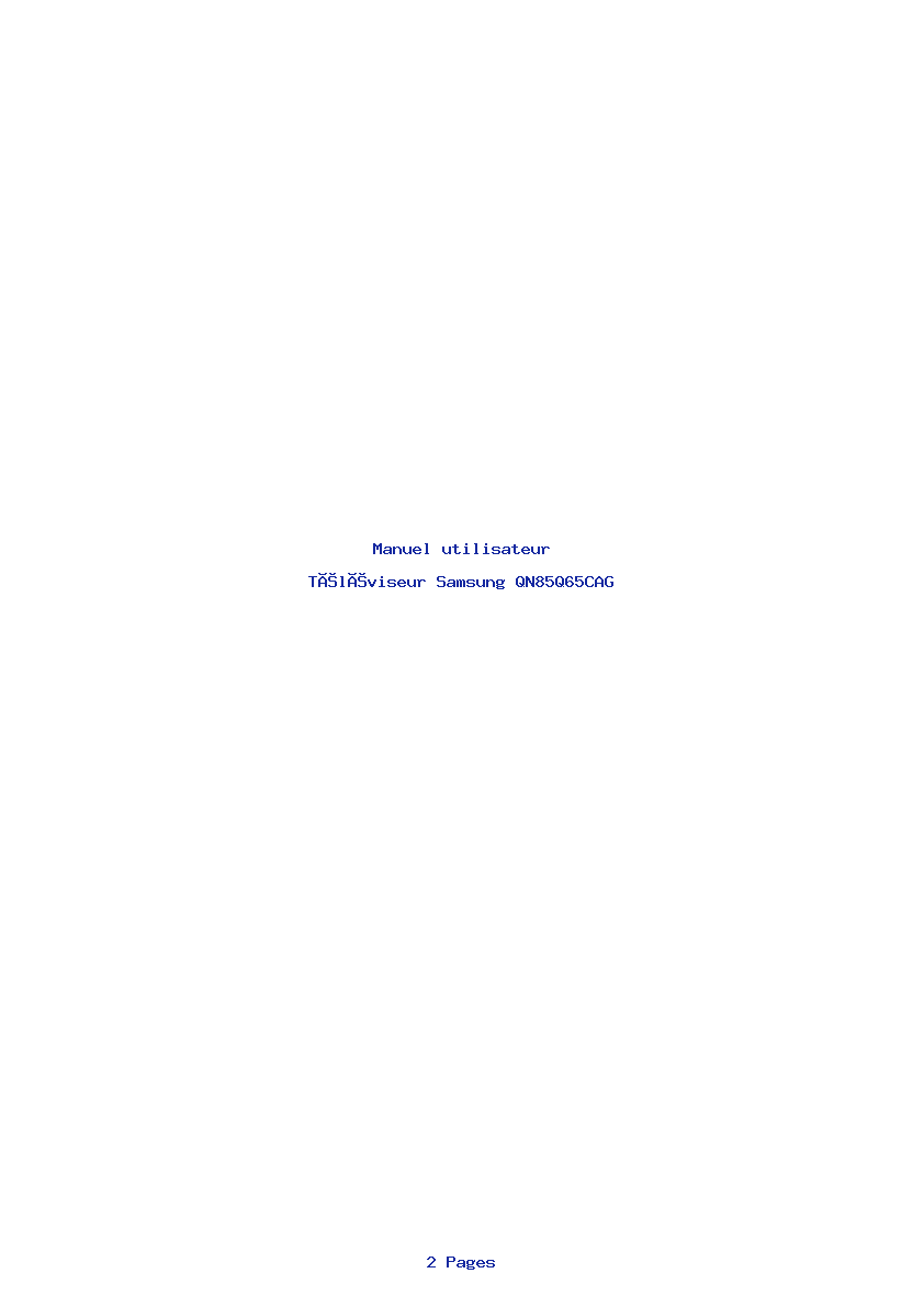 Page 1 de la notice Manuel utilisateur Samsung QN85Q65CAG
