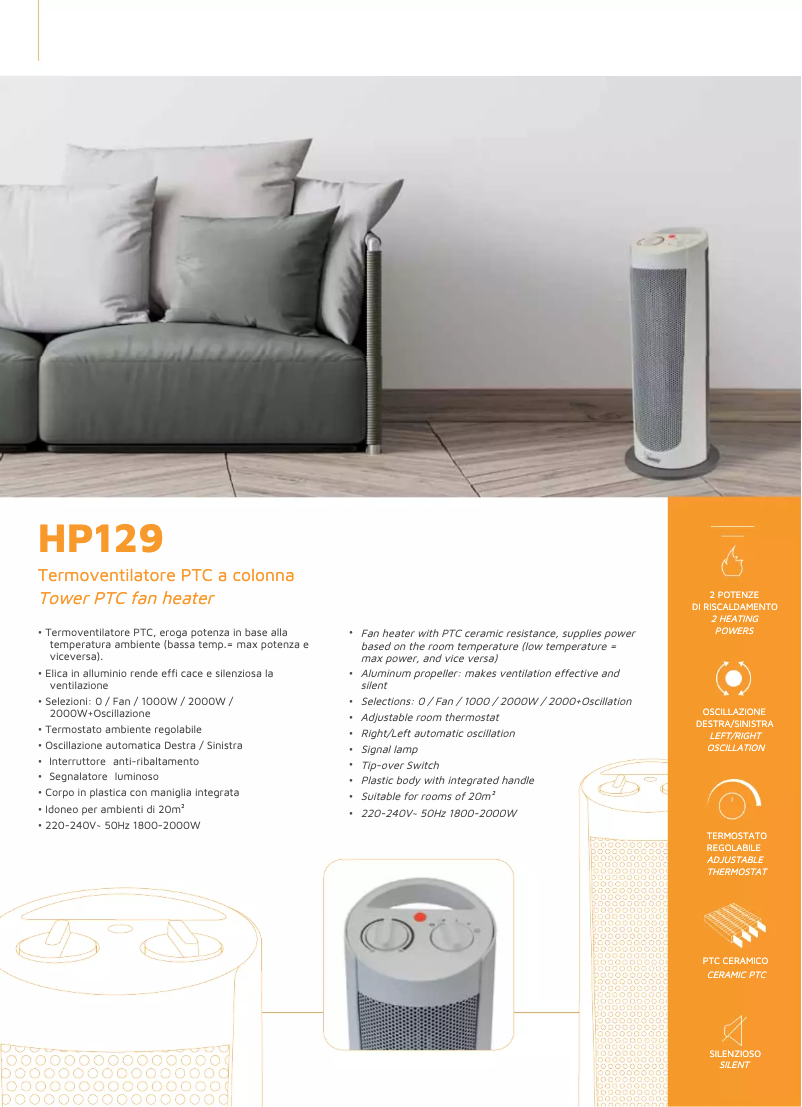 Page 1 de la notice Fiche technique Bimar HP129