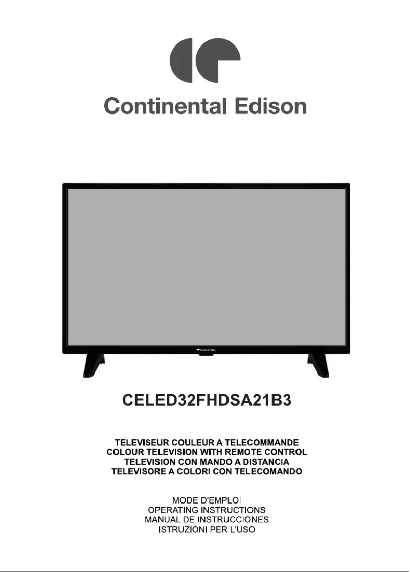 Page 1 de la notice Manuel utilisateur Continental Edison CELED32FHDSA21B3