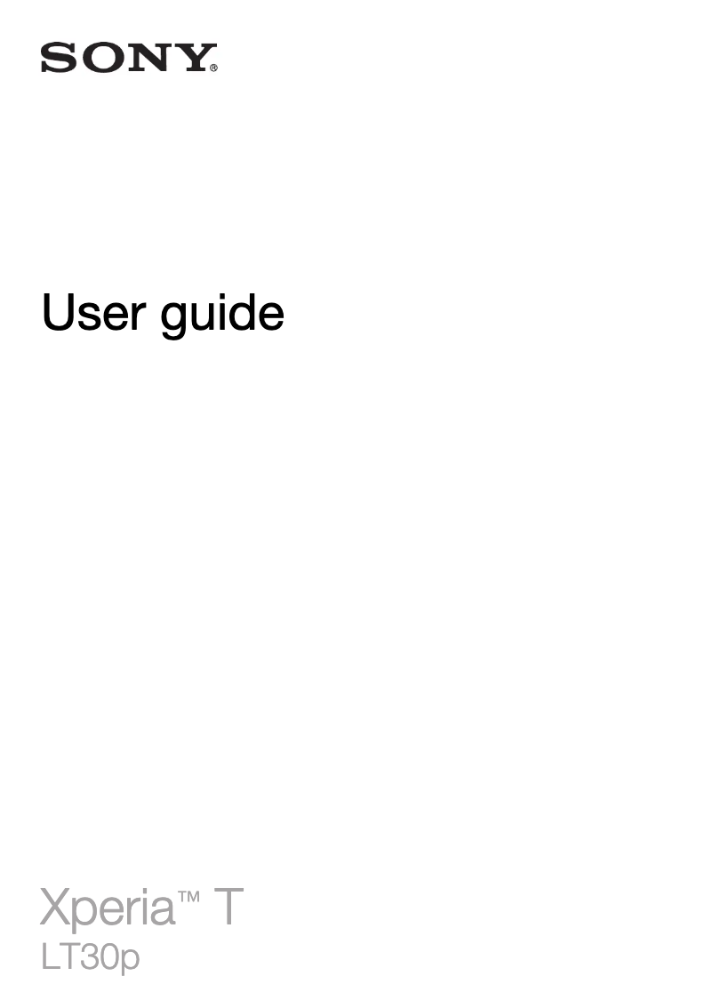Page 1 de la notice Manuel utilisateur Sony Xperia T 1268-8481