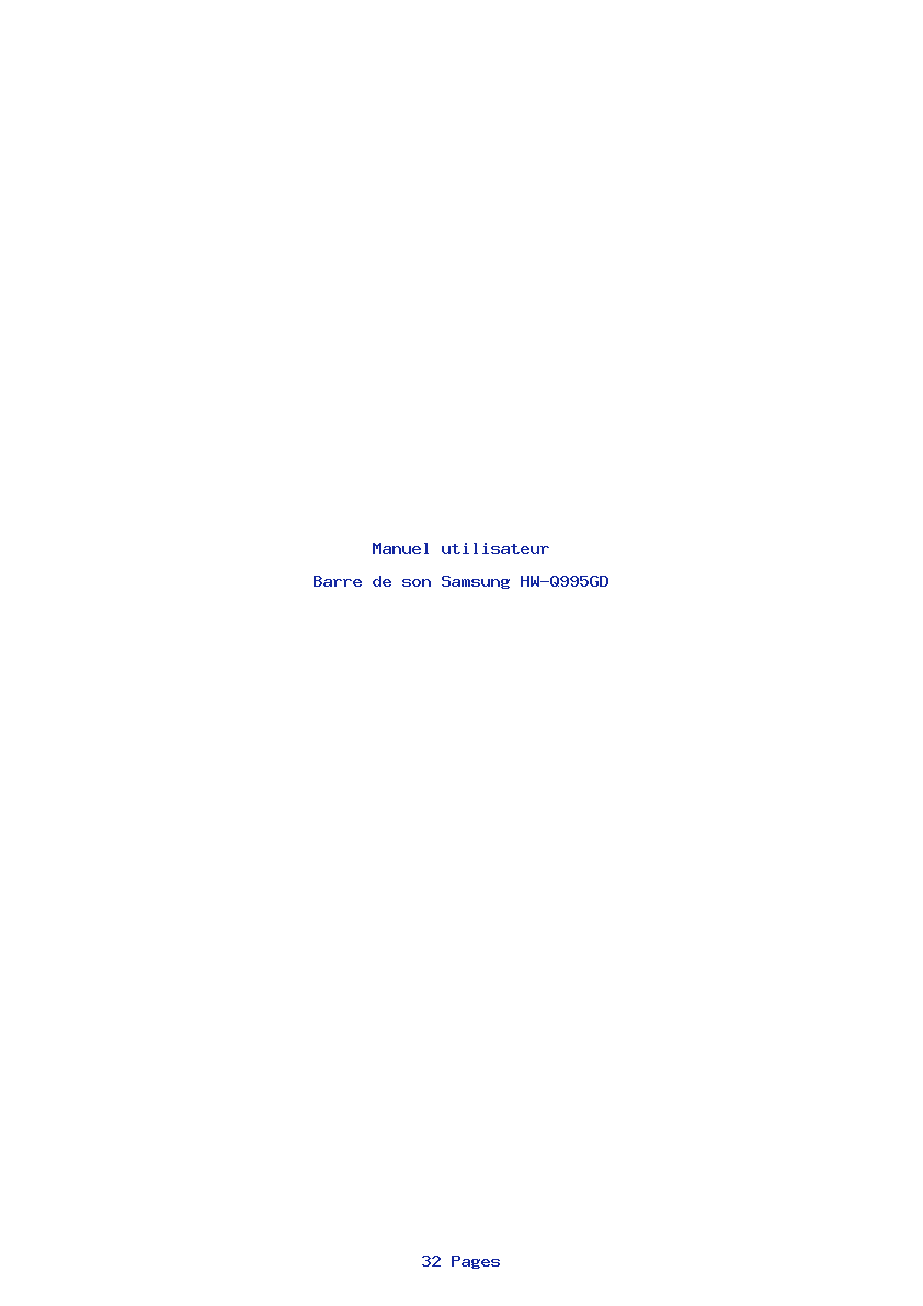 Page 1 de la notice Manuel utilisateur Samsung HW-Q995GD