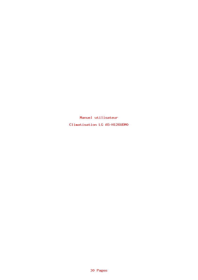 Page 1 de la notice Manuel utilisateur LG AS-H126UDM0