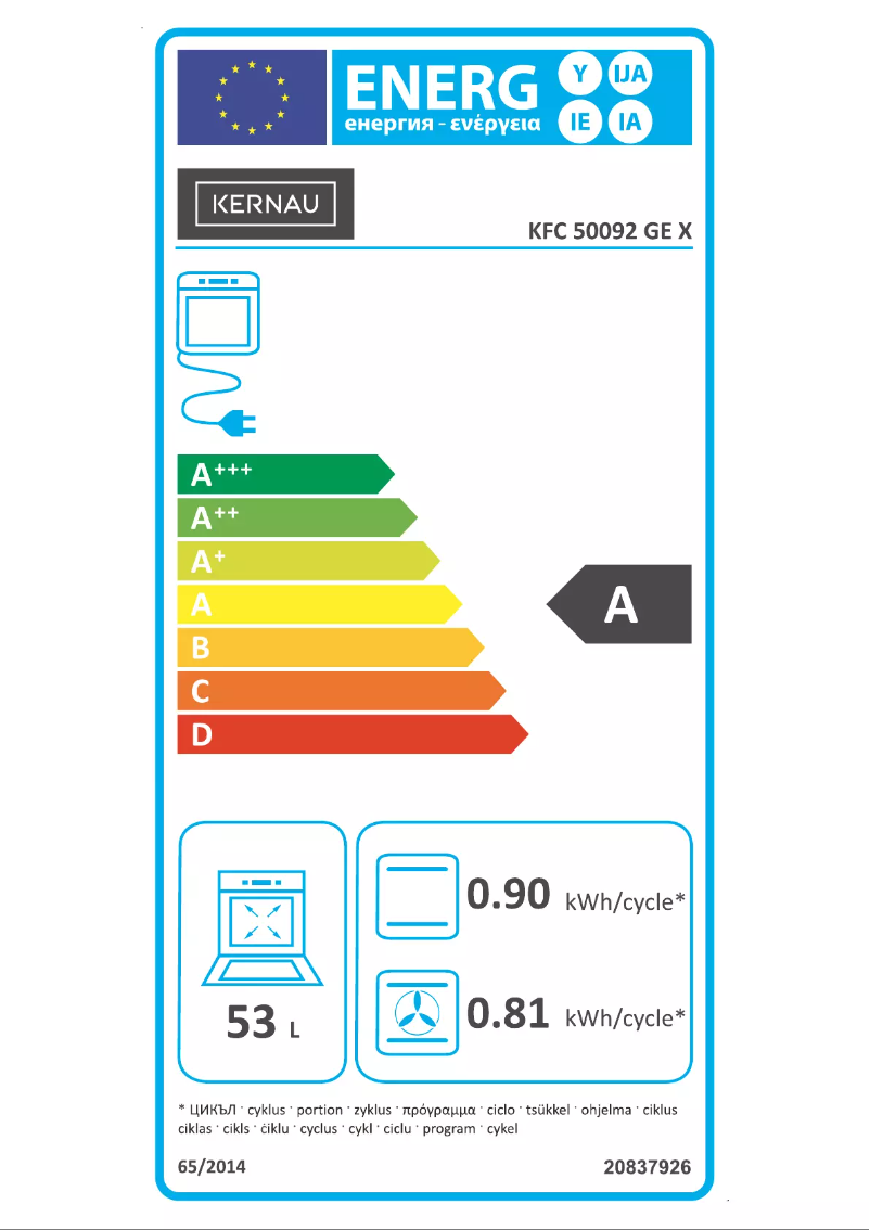 Page 1 de la notice Manuel utilisateur Kernau KFC 50092 GE X