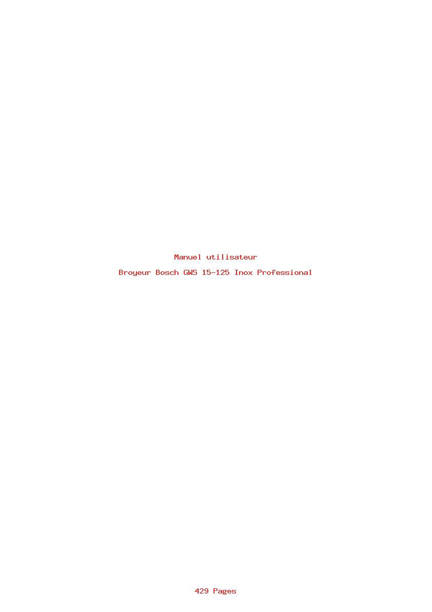 Page 1 de la notice Manuel utilisateur Bosch GWS 15-125 Inox Professional