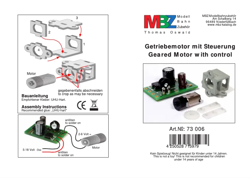 Página 1 del manual Manual de usuario MBZ 73006