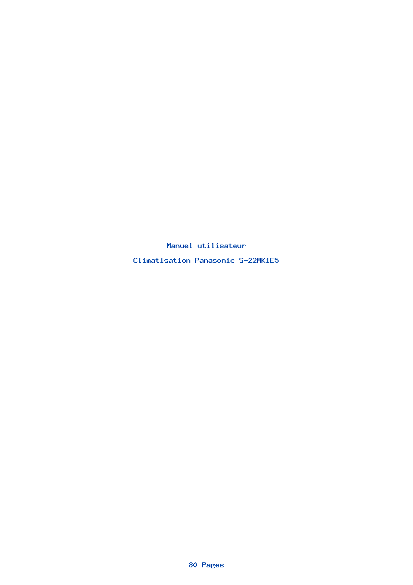 Page 1 de la notice Manuel utilisateur Panasonic S-22MK1E5