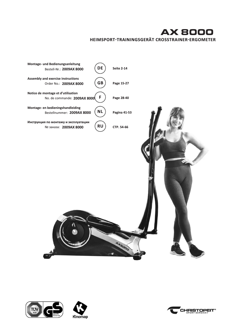 Page 1 de la notice Manuel utilisateur Christopeit AX 8000