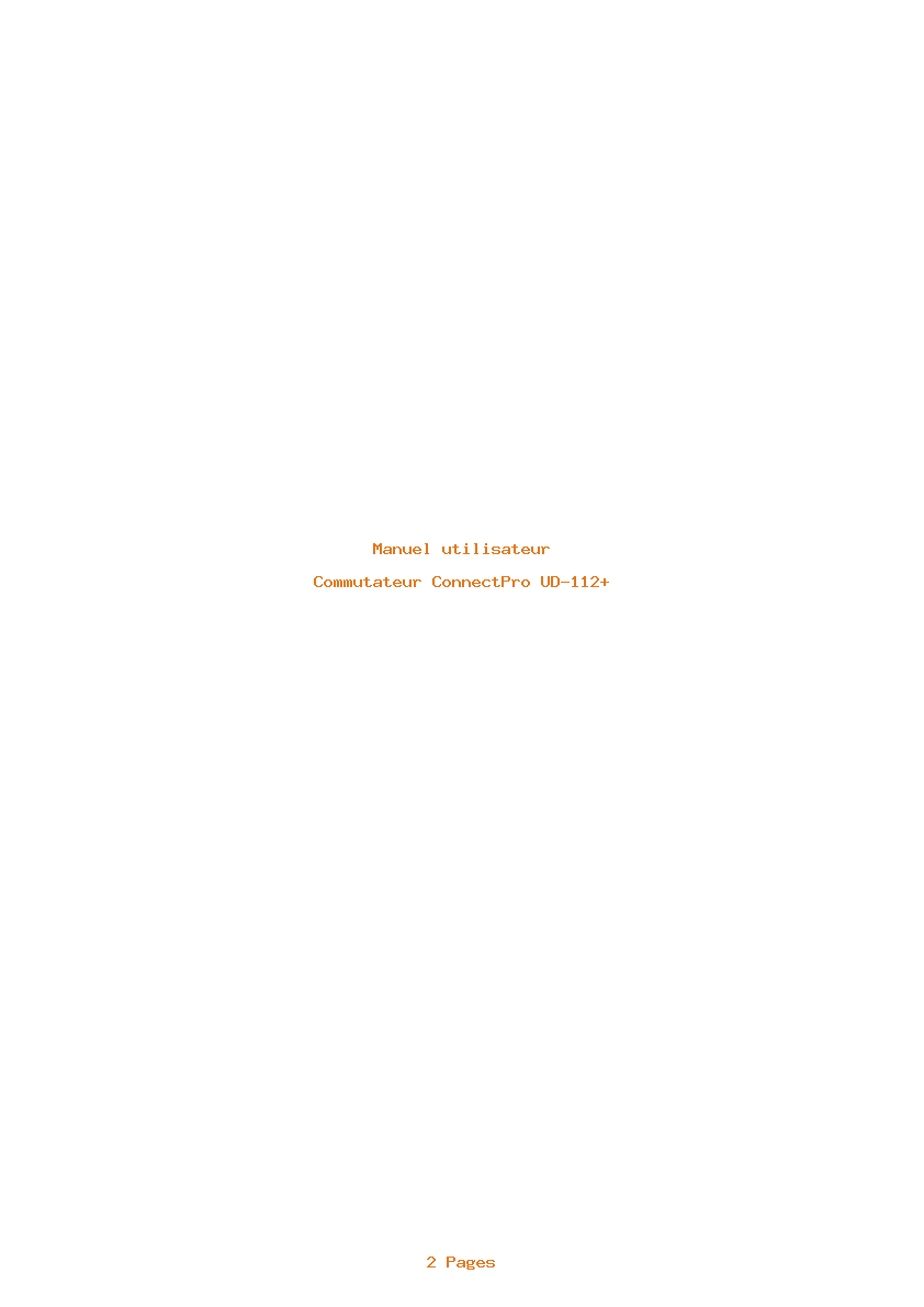 Page 1 de la notice Manuel utilisateur ConnectPro UD-112+