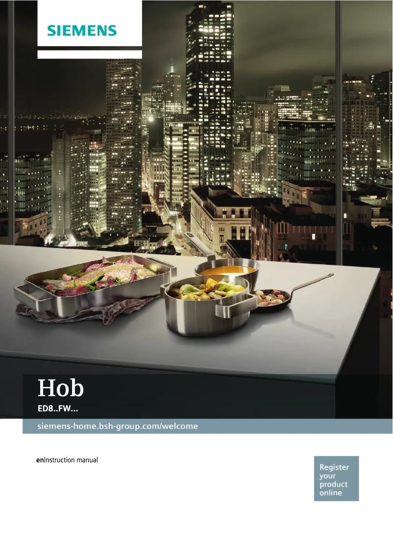 Page 1 de la notice Manuel d'utilisation et d'entretien Siemens ED851FWB5E