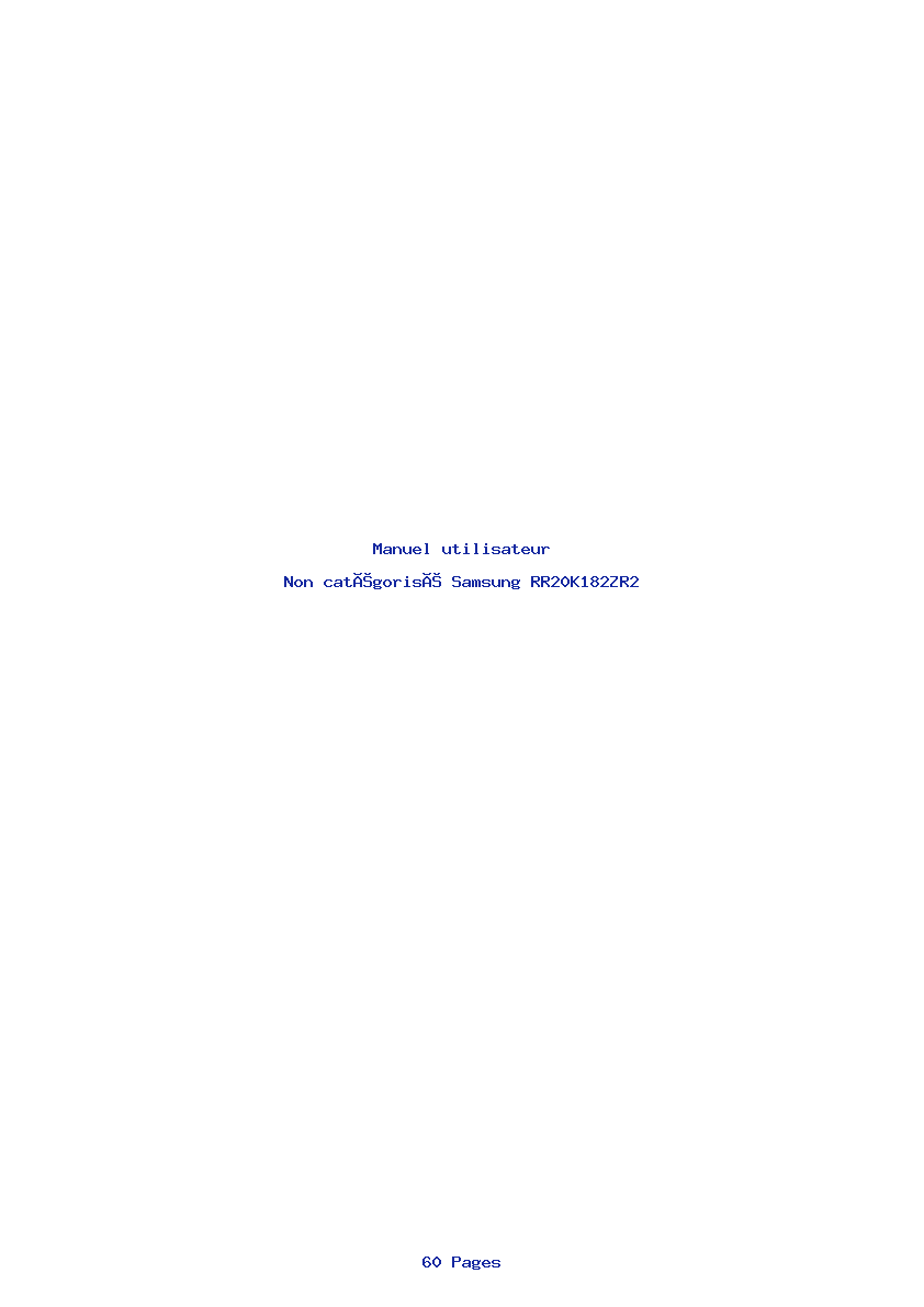 Page 1 de la notice Manuel utilisateur Samsung RR20K182ZR2