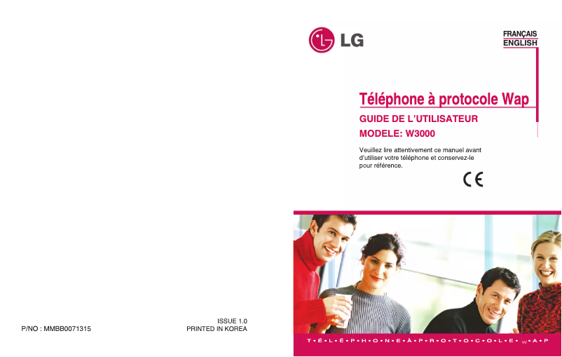 Page 1 of the manual User Manual LG W3000