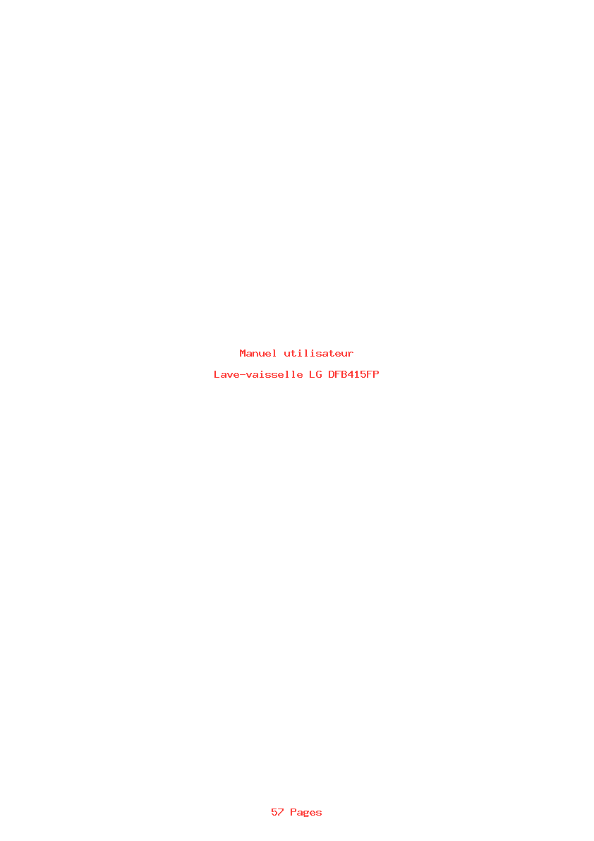 Page 1 de la notice Manuel utilisateur LG DFB415FP