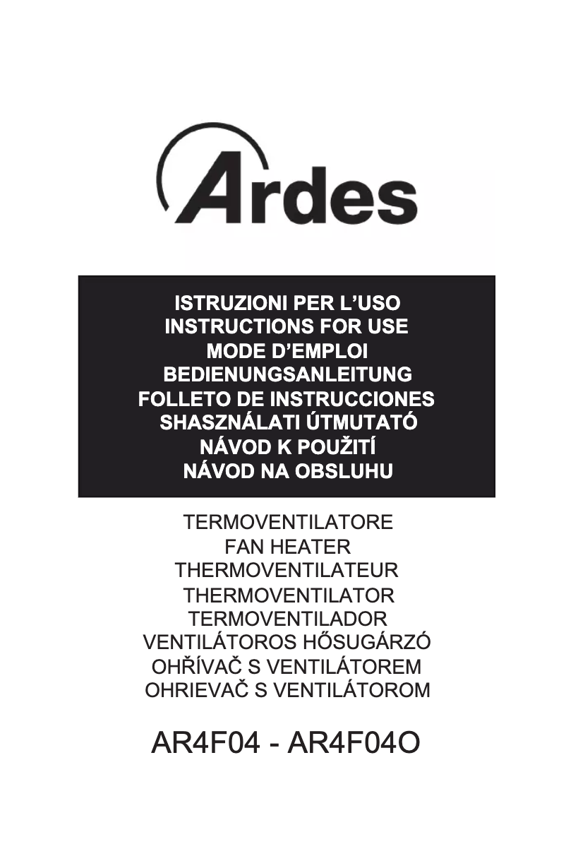 Page 1 of the manual Instruction Manual Ardes AR4F04