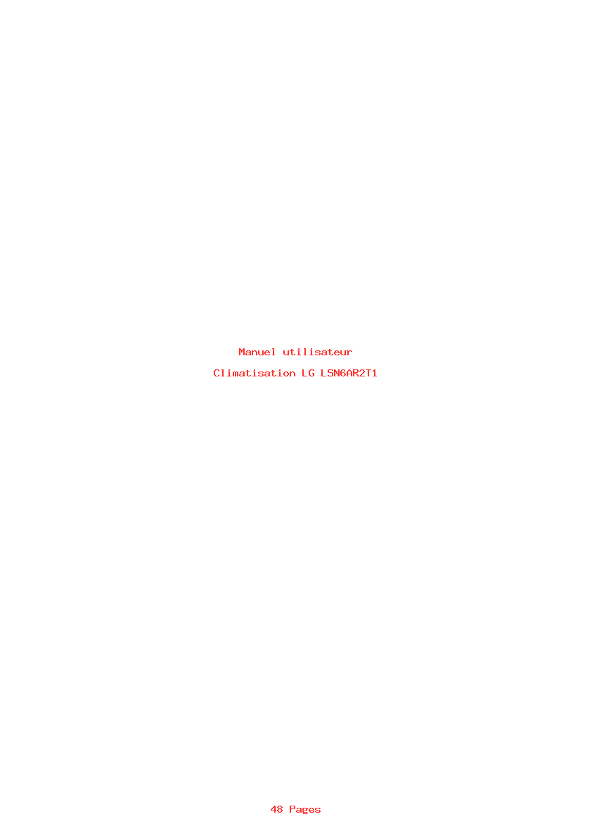 Page 1 de la notice Manuel utilisateur LG LSN6AR2T1
