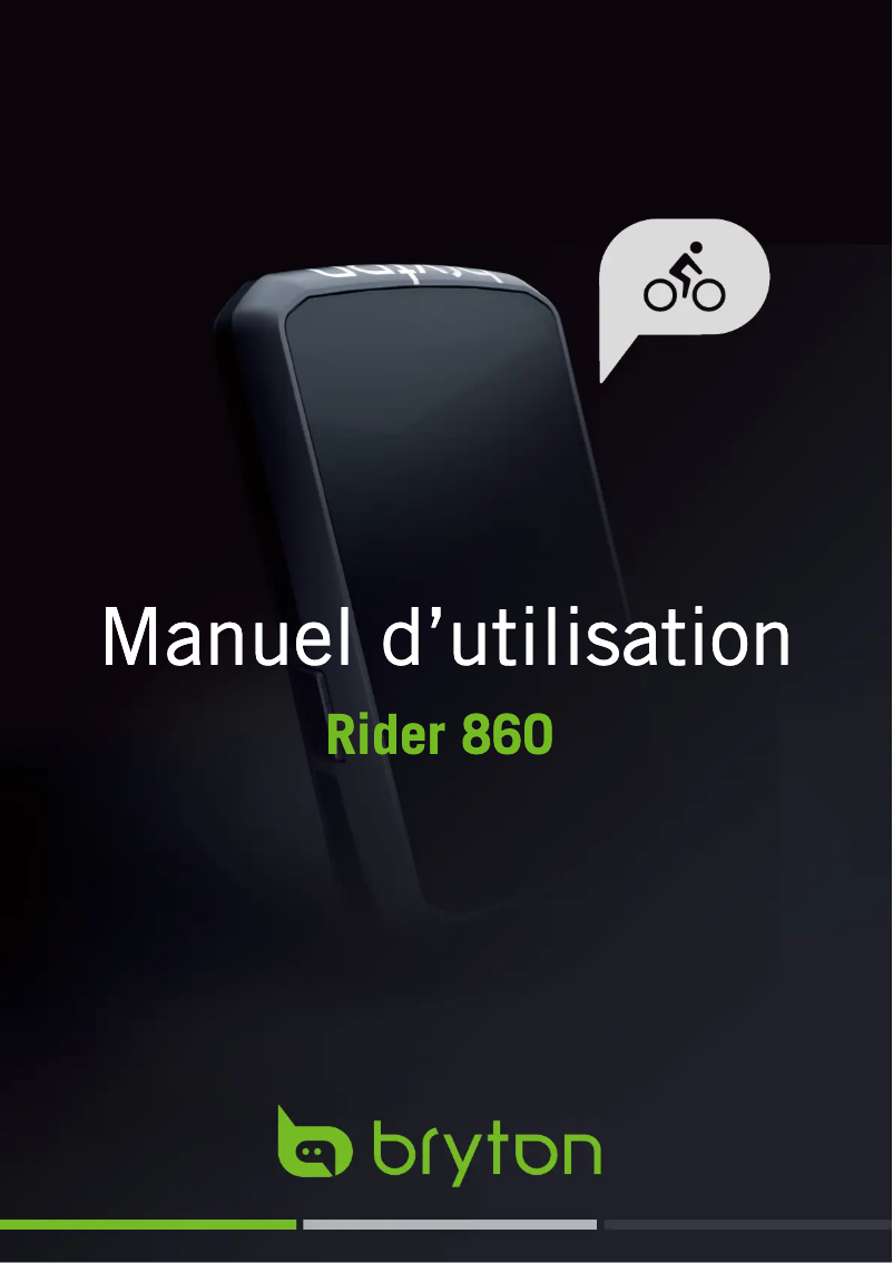 Page 1 de la notice Manuel utilisateur Bryton Rider 860