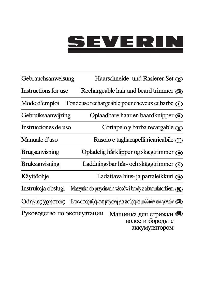 Page 1 de la notice Manuel utilisateur Severin HS 7813