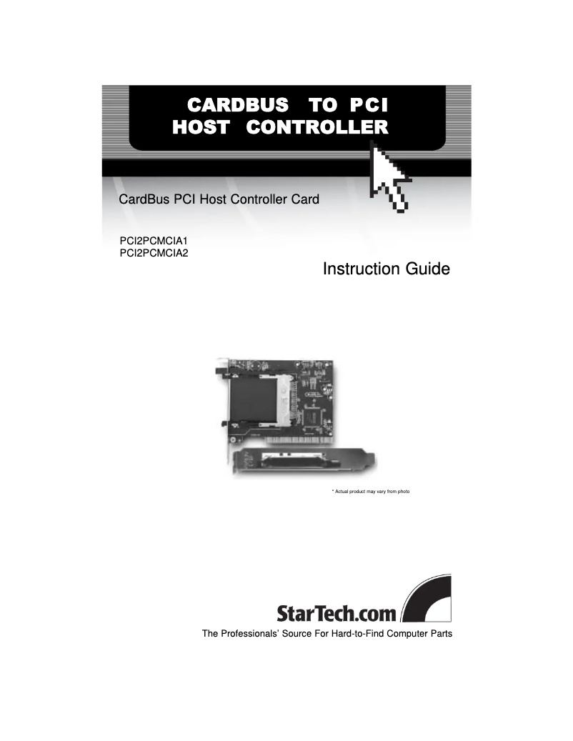 Page 1 of the manual User Manual StarTech.com PCI2PCMCIA2