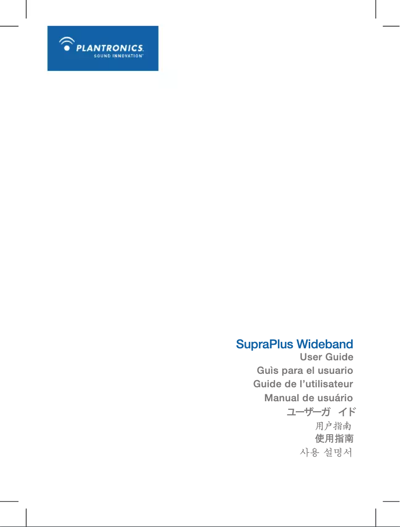 Page 1 of the manual User Manual Plantronics SupraPlus HW251