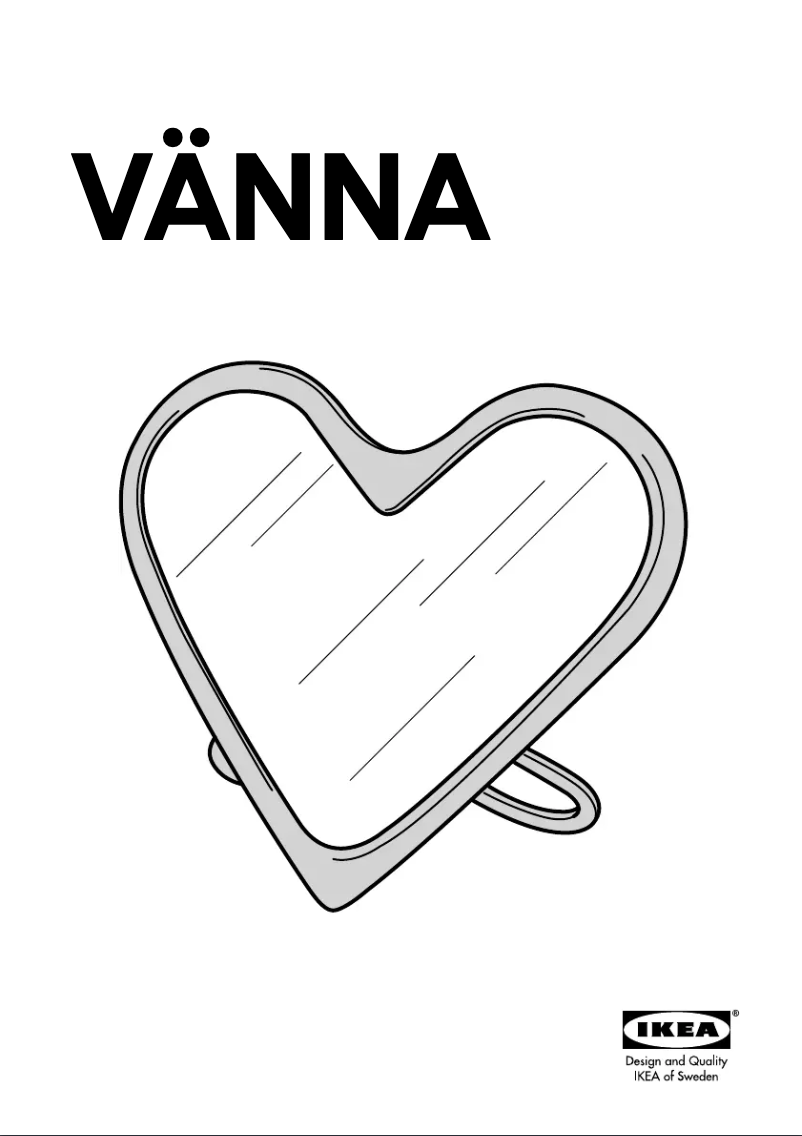 Page 1 de la notice Manuel utilisateur Ikea VANNA (heartshaped)