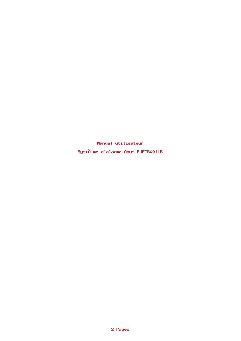 Page 1 de la notice Manuel utilisateur Abus FUFT50011B