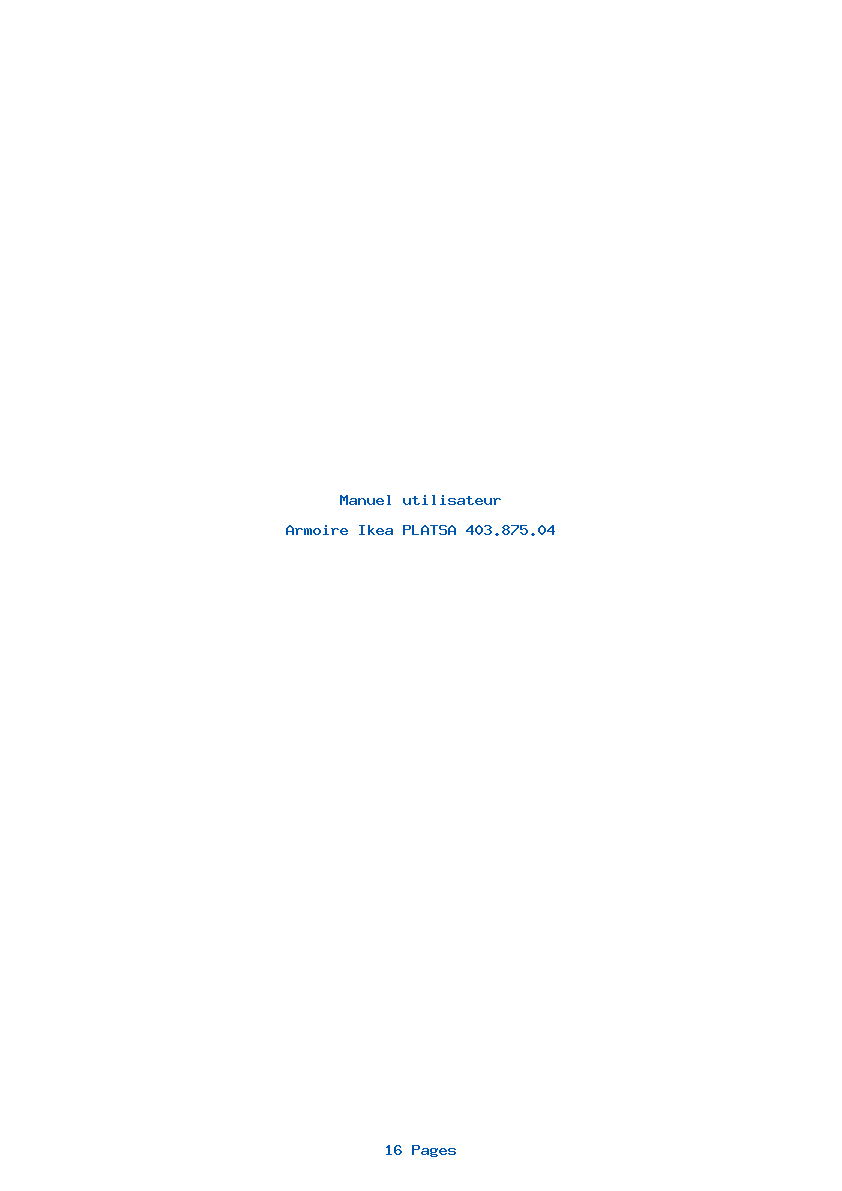 Page 1 de la notice Manuel utilisateur Ikea PLATSA 403.875.04