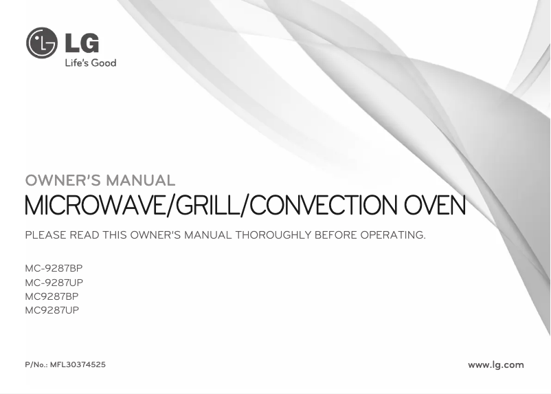 Page 1 de la notice Manuel utilisateur LG MC9287UP