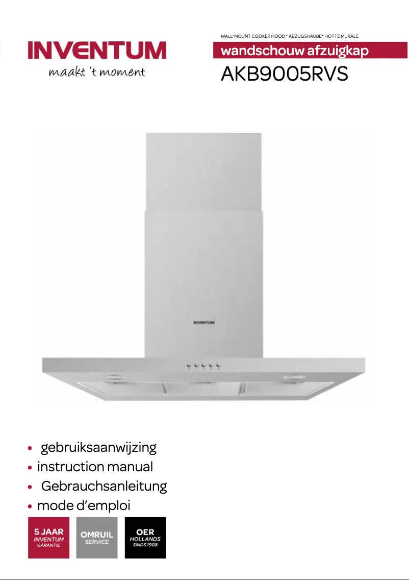Page 1 de la notice Manuel utilisateur Inventum AKB9005RVS