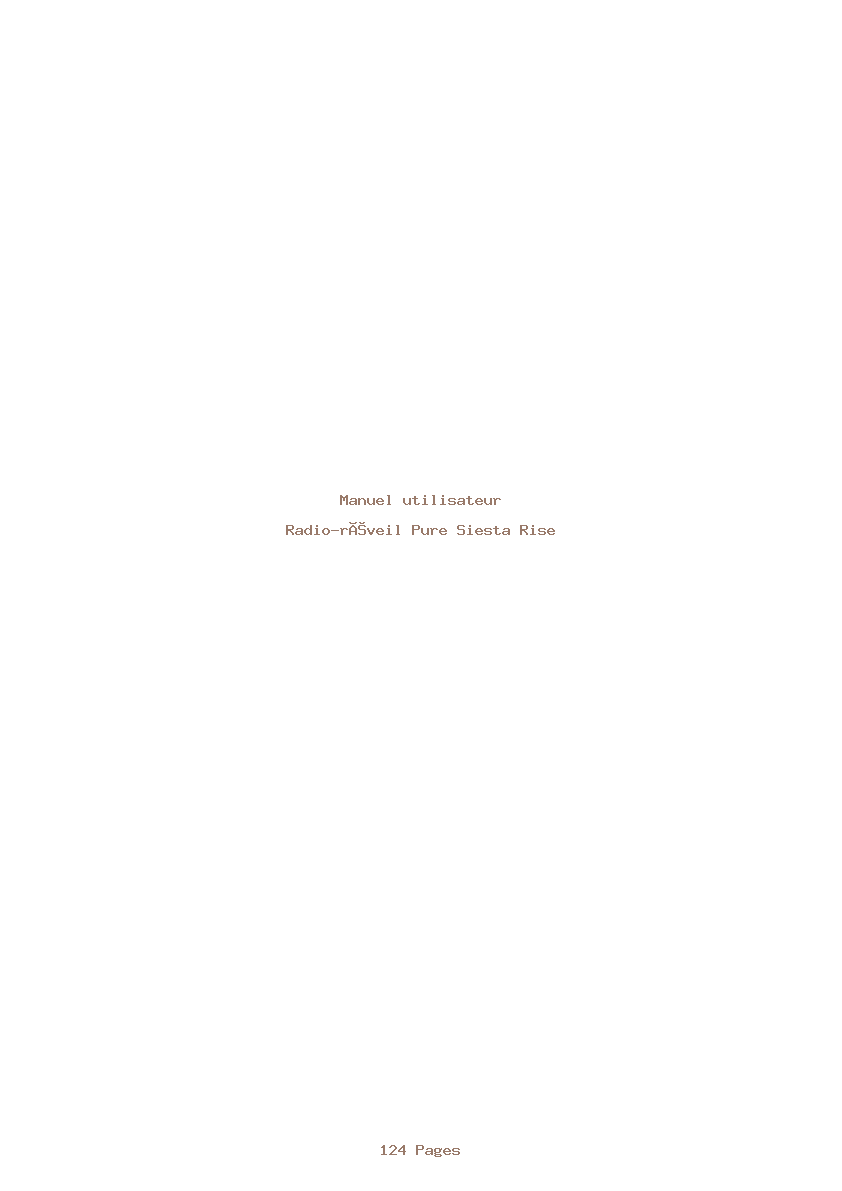 Page 1 de la notice Manuel utilisateur Pure Siesta Rise