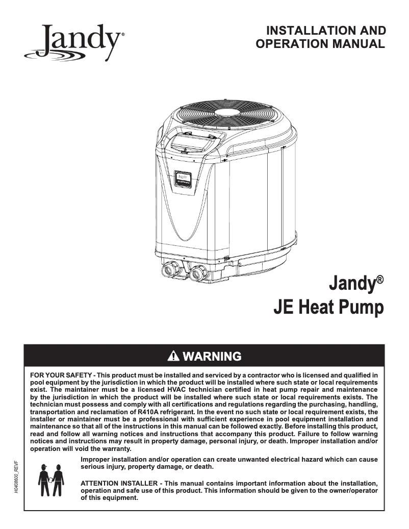 Page 1 de la notice Guide d'installation JANDY JE1500T