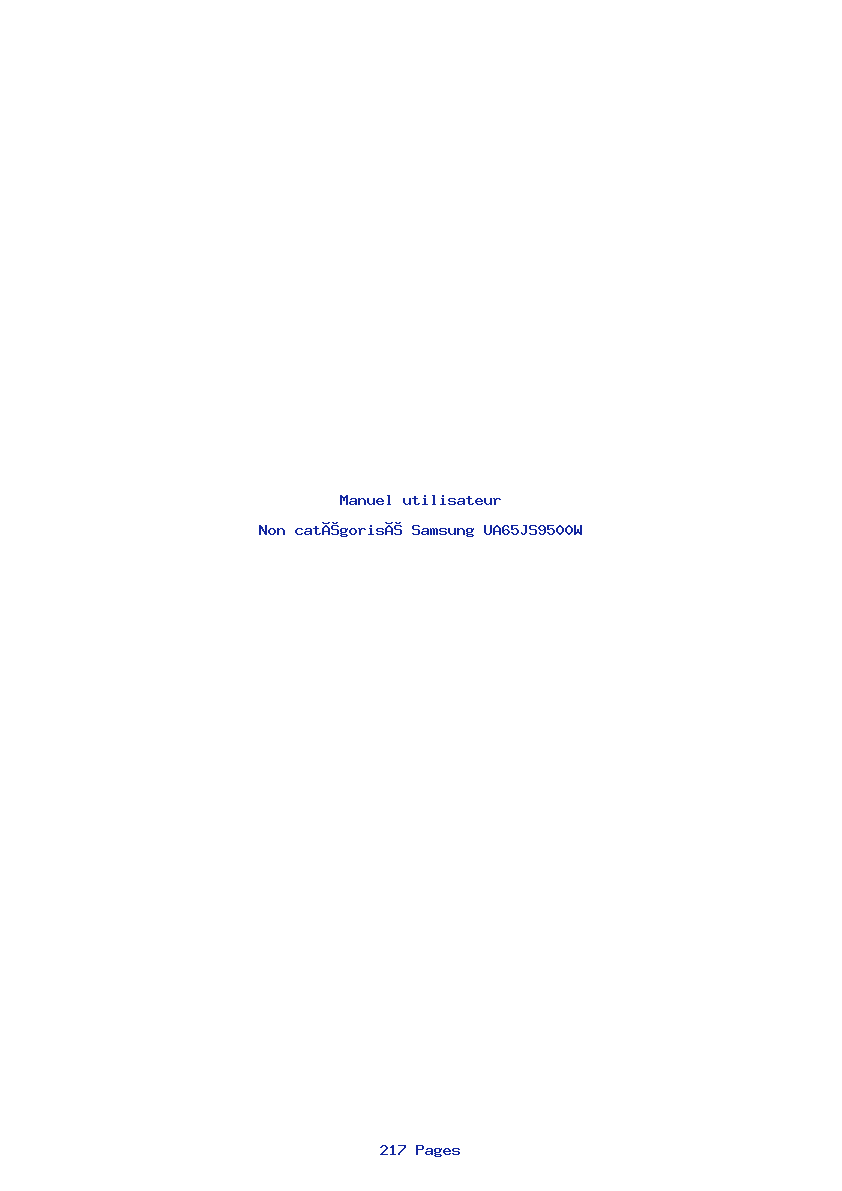 Page 1 de la notice Manuel utilisateur Samsung UA65JS9500W