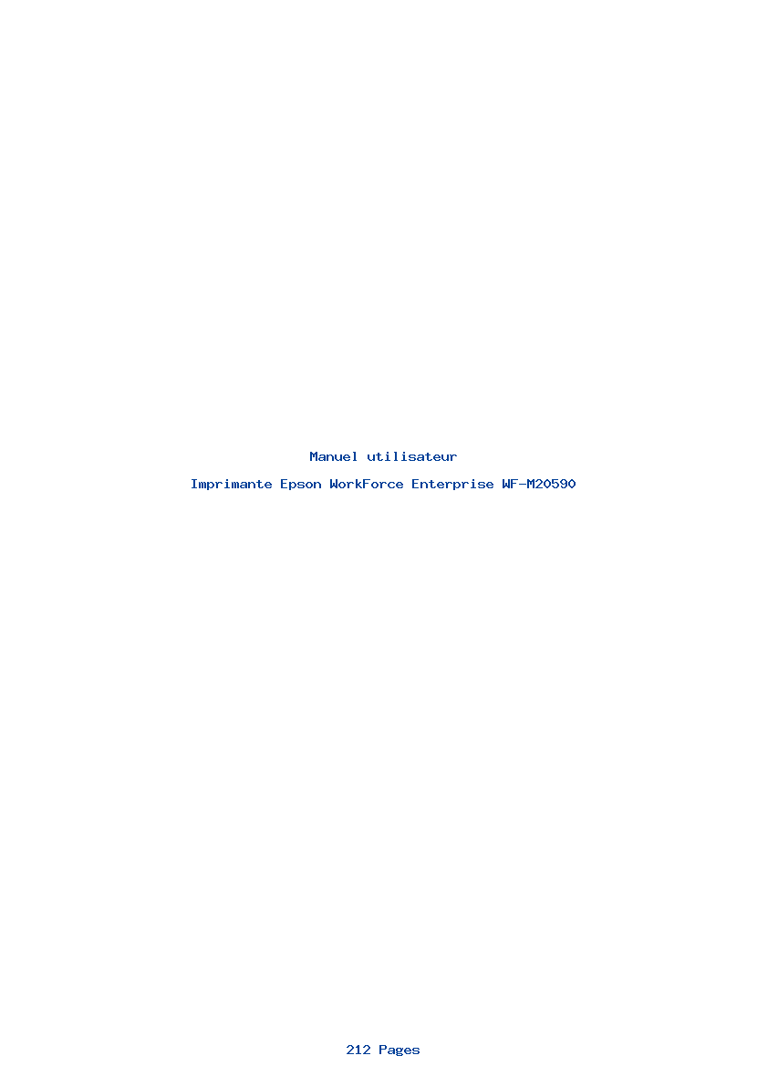 Page 1 de la notice Manuel utilisateur Epson WorkForce Enterprise WF-M20590