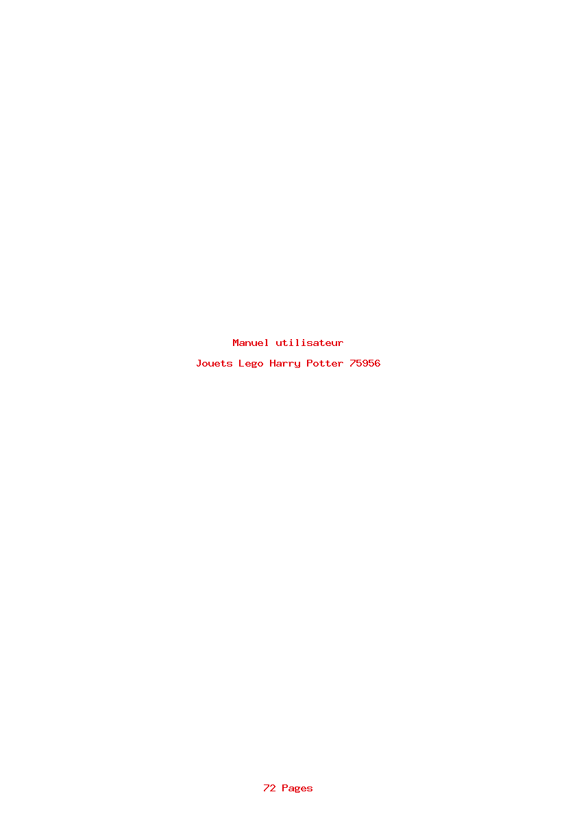 Page 1 de la notice Manuel utilisateur Lego Harry Potter 75956