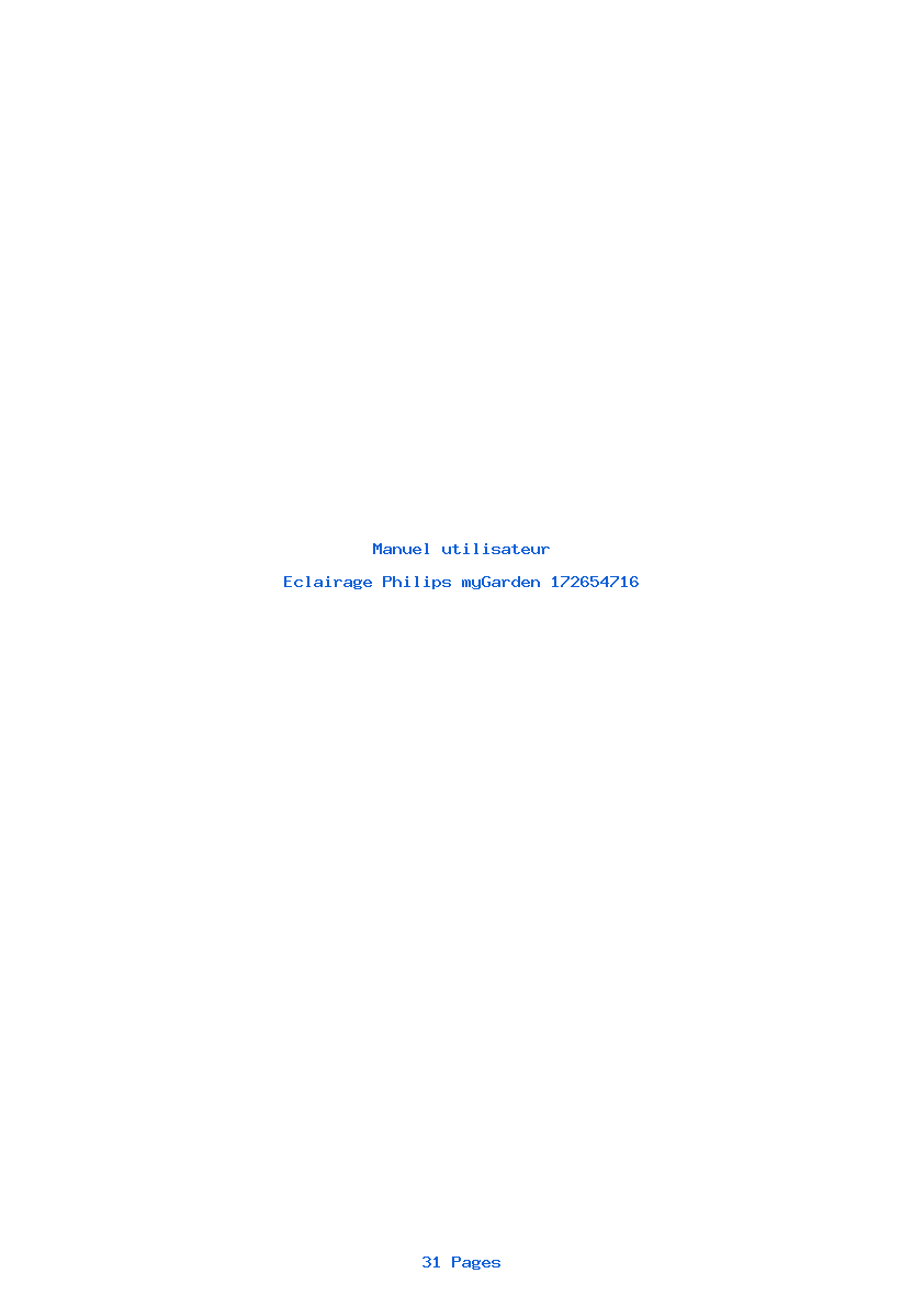 Page 1 de la notice Manuel utilisateur Philips myGarden 172654716