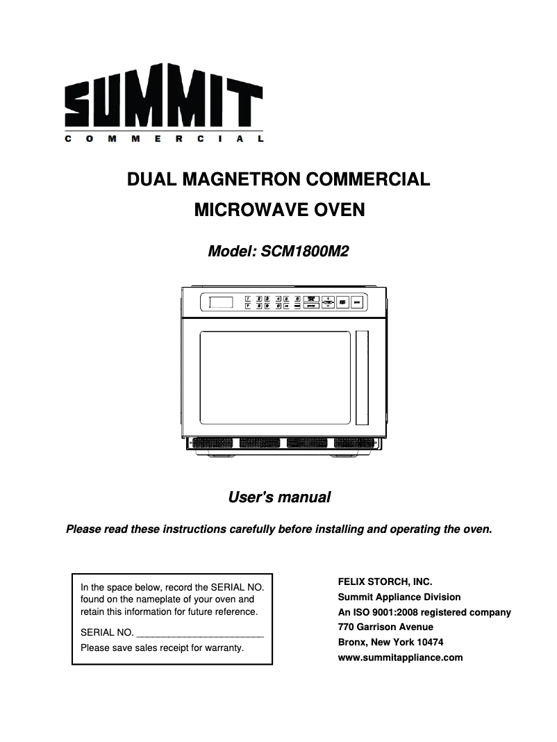 Page 1 de la notice Mode d'emploi Summit SCM1800M2
