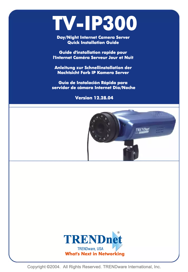 Page 1 de la notice Manuel utilisateur TRENDnet TV-IP300