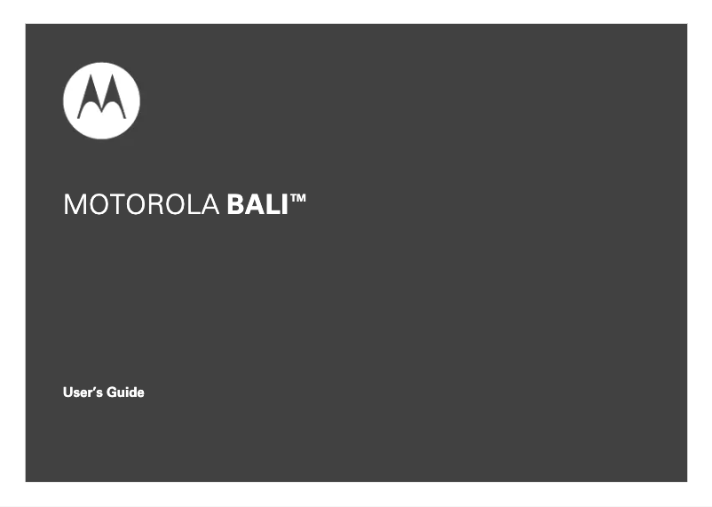Page 1 de la notice Manuel utilisateur Motorola Motorola Bali