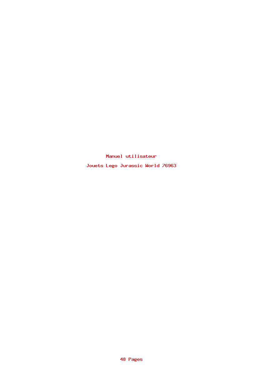 Page 1 de la notice Manuel utilisateur Lego Jurassic World 76963