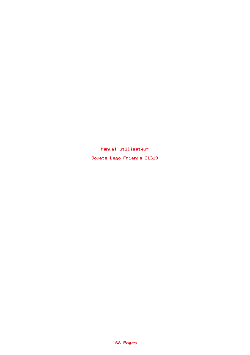 Page 1 de la notice Manuel utilisateur Lego Friends 21319